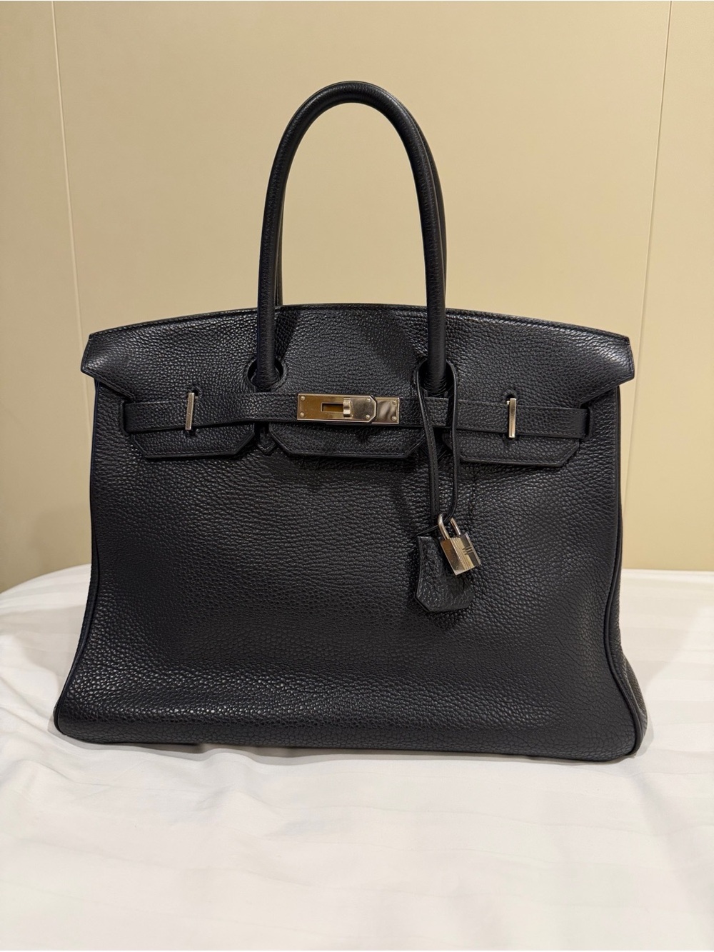 Hermes Birkin 35. Black Togo on palladium. “I” stamp 2005 pristine condition